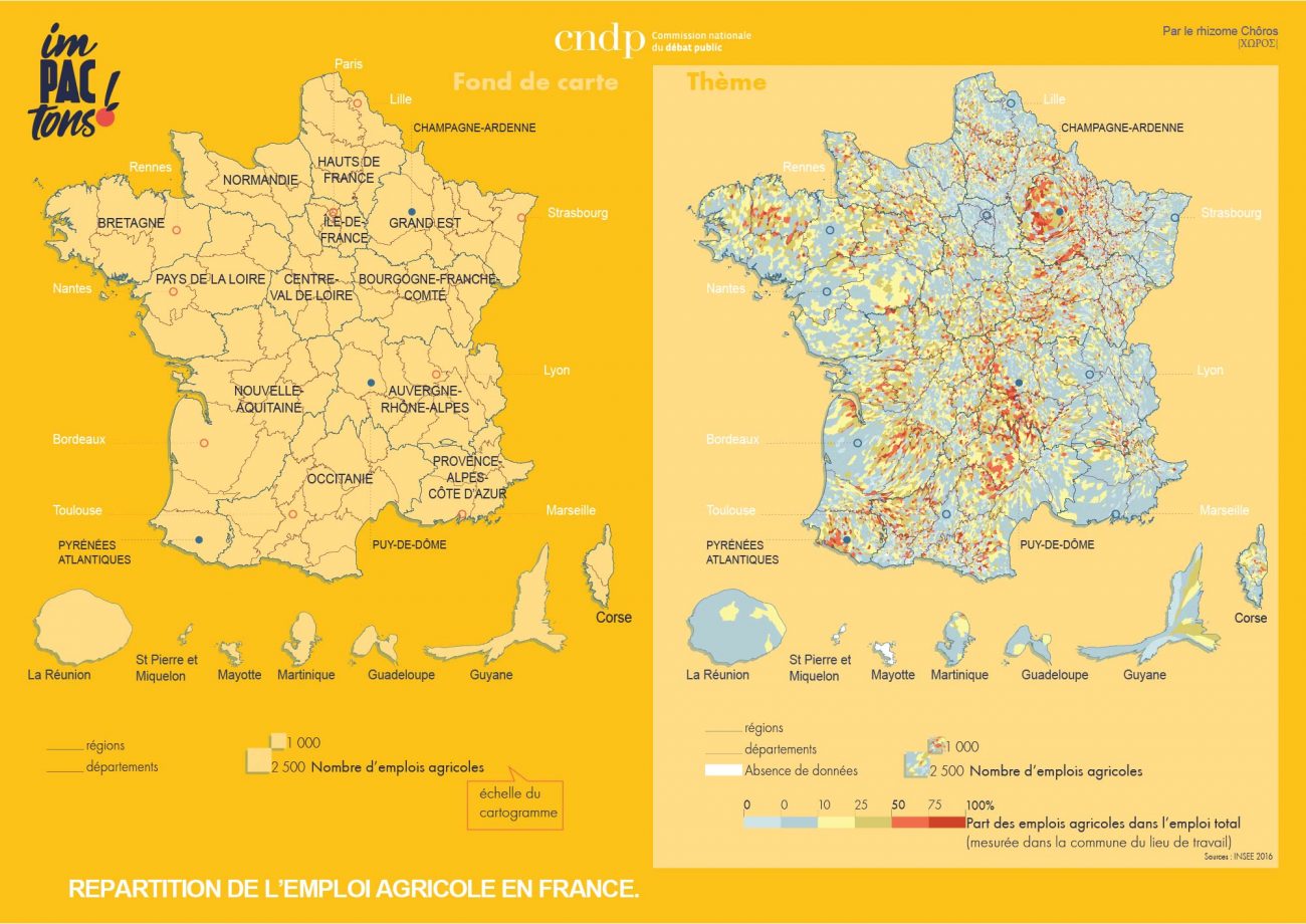 Répartition de l'emploi agricole en france